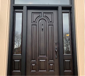 black fiberglass door