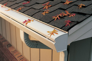 gutter guard keeping leaves out of gutter